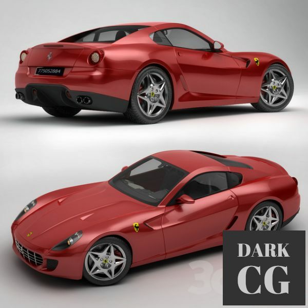 3D Model Red Ferrari car automobile