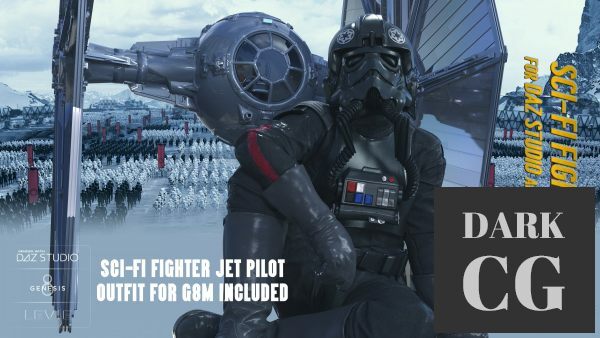 Sci-Fi Fighter Jet For Daz Studio and Genesis 8 Male Daz3D, Poser: Sci-Fi Fighter Jet For Daz Studio and Genesis 8 Male