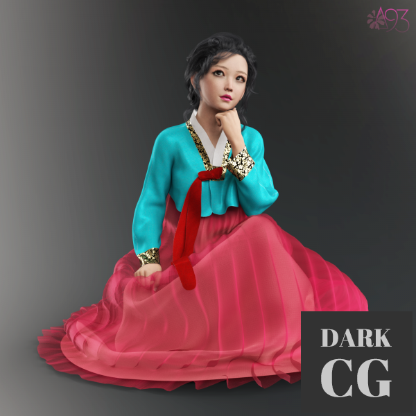 a93 - dForce Hanbok for G8F and G8.1F Daz3D, Poser: a93 - dForce Hanbok for G8F and G8.1F