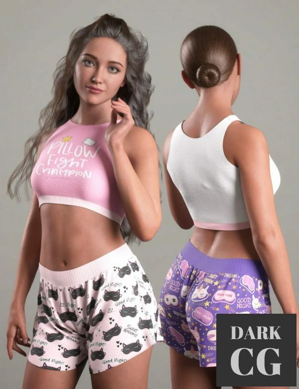 dForce Comfy Homewear Outfit for Genesis 8 and 8 1 Females
