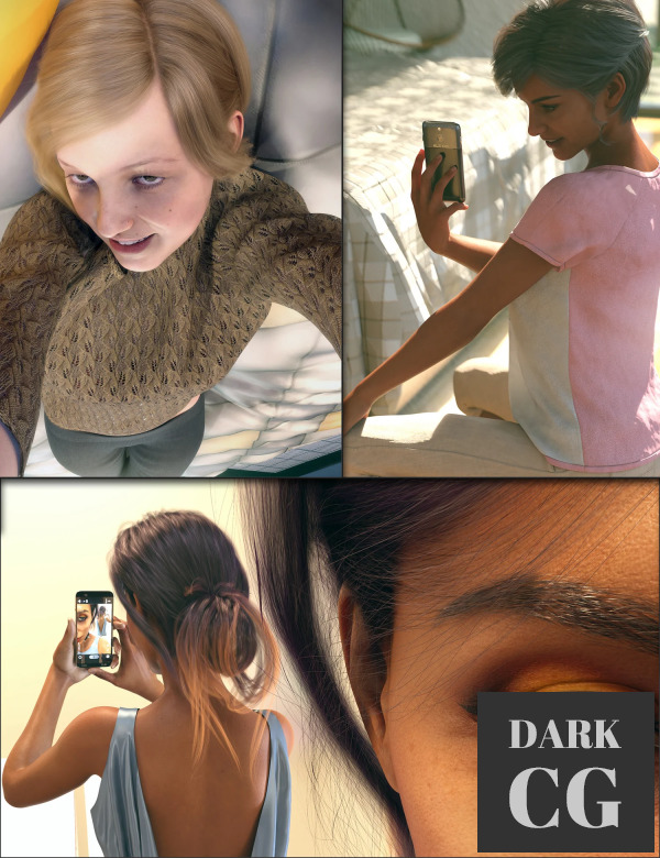 Daz3D, Poser: Selfie Poses for Genesis 8 Female