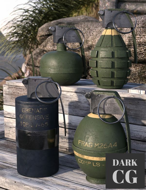 Daz3D, Poser: Military Props Grenades