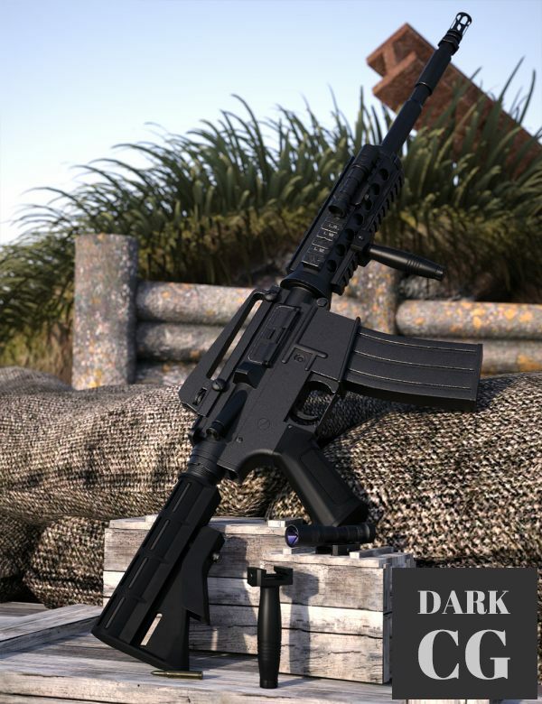 Military Props Rifle Daz3D, Poser: Military Props Rifle