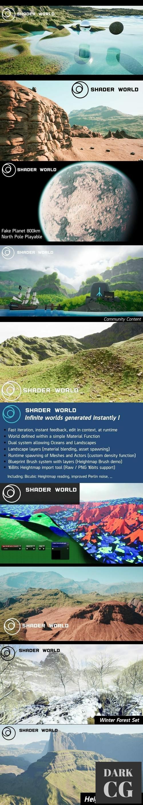Unreal Engine Shader World procedural landscape ocean foliage