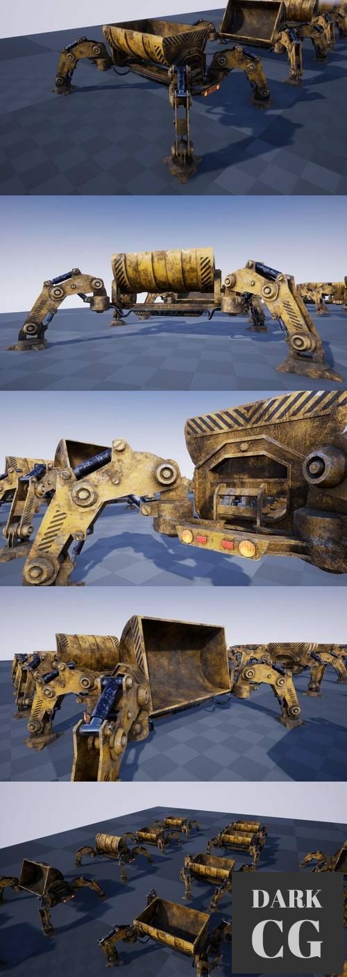 Unreal Engine SCI FI MINING WAGON DROID