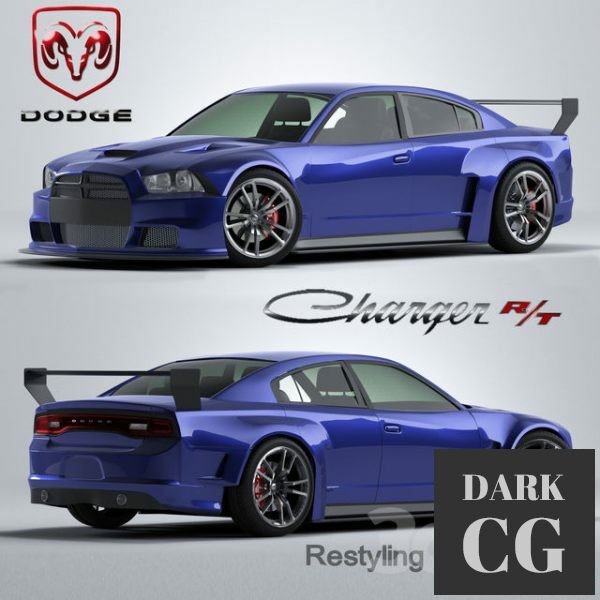 3D Model DODGE CHARGER 2012 low poly