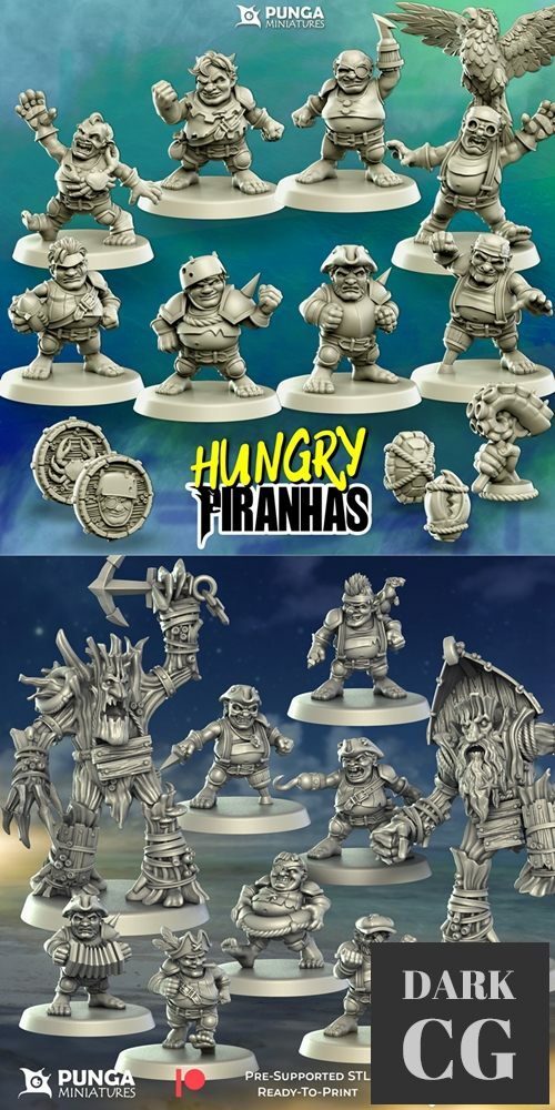 Halflings Piranhas - Medianos Part 1-2 – 3D Print