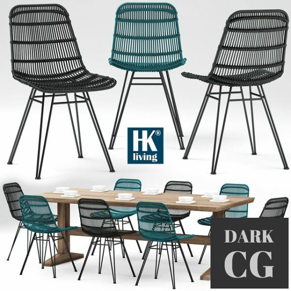 3D Model HKliving Rotan Stoel