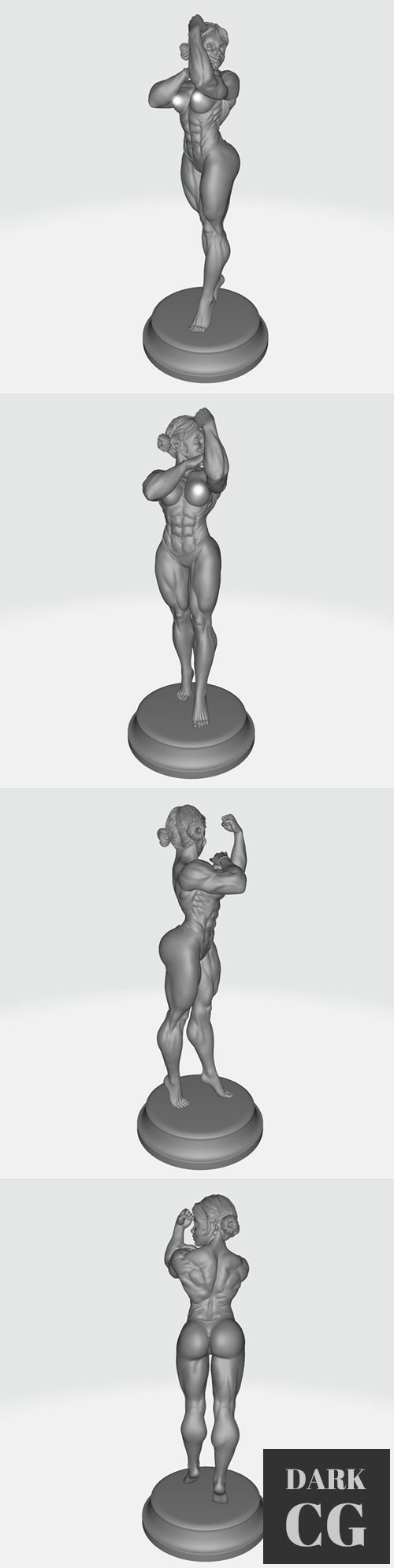 Female Body Builder w-Base – 3D Print