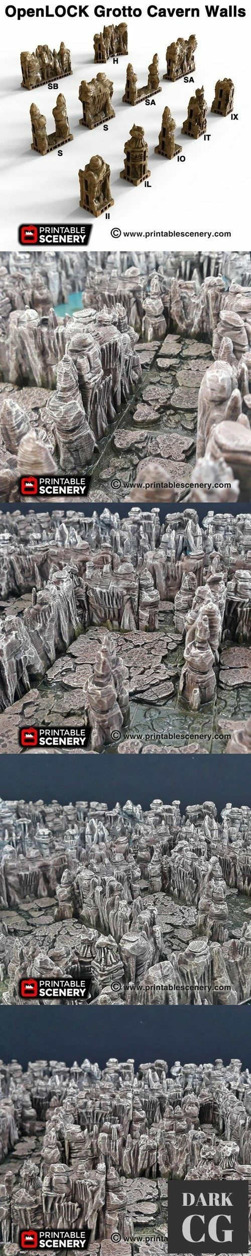 3D Model OpenLOCK Grotto Cavern Walls 3D Print