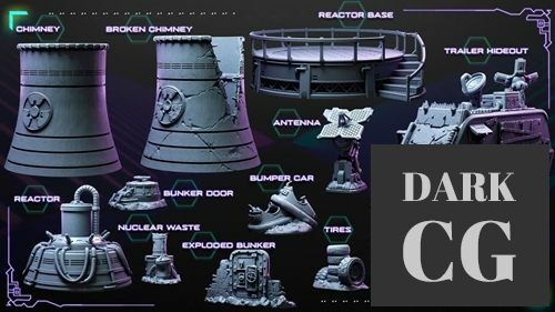 3D Model Nuclear Wasteland Objects 3D Print