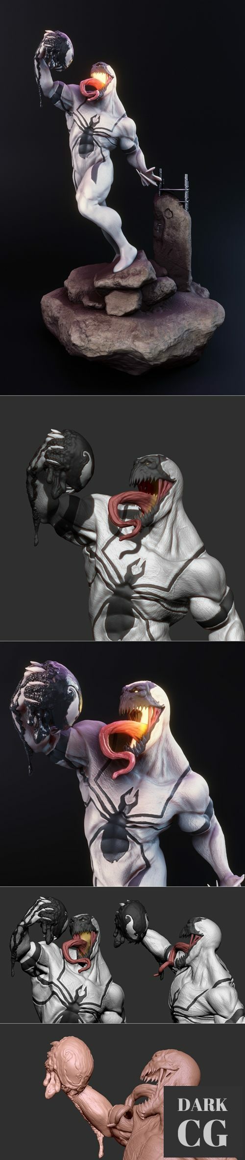 3D Model AntiVenom Statue 3D Print
