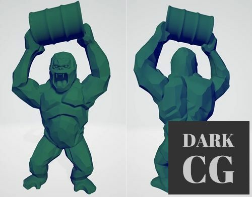 Wild Kong with barrel – 3D Print