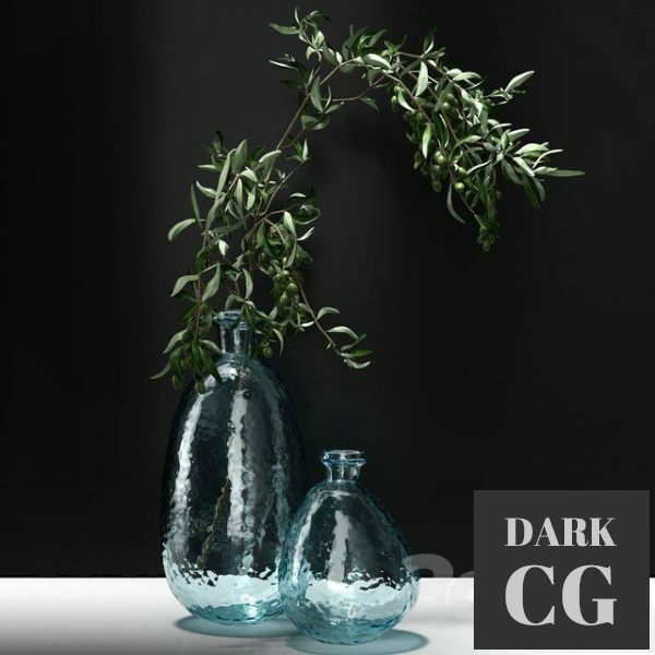 3D Model Olive branches in a vase
