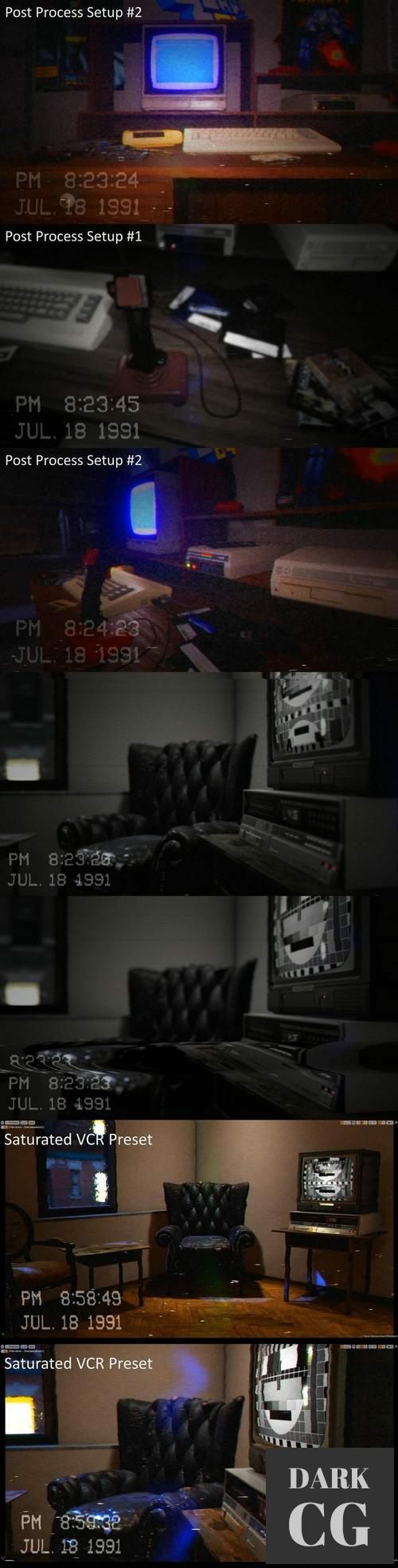 Unreal Engine Animated CRT TV VCR Effects