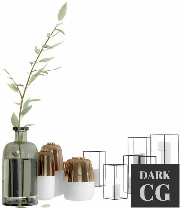 3D Model Candles decor set