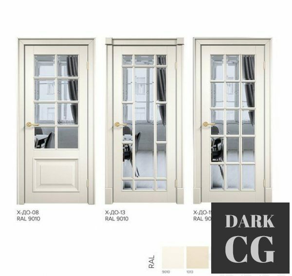 3D Model Laban Interior doors Series Framework X English lattice