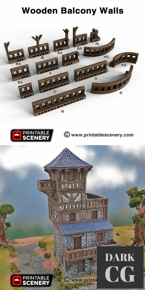 Wooden Balcony Walls – 3D Print