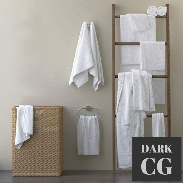 3D Model Set of towels for the bathroom 30