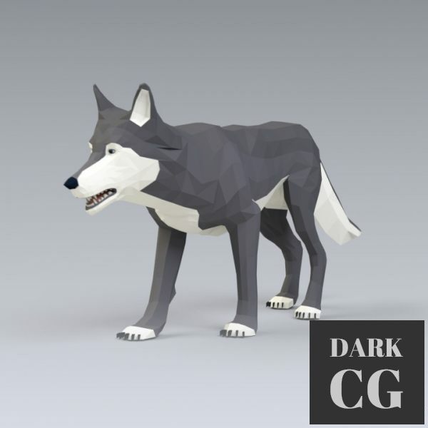 3D Model Low Poly Wolf