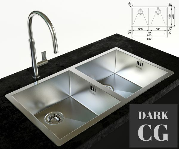 3D Model Franke sink and faucet