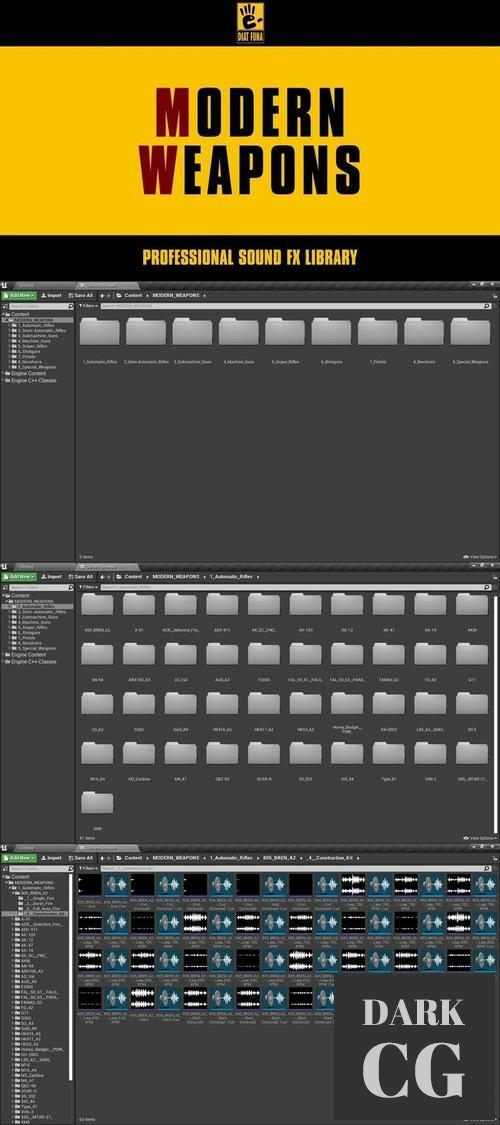 Unreal Engine MODERN WEAPONS Professional Sound FX Library
