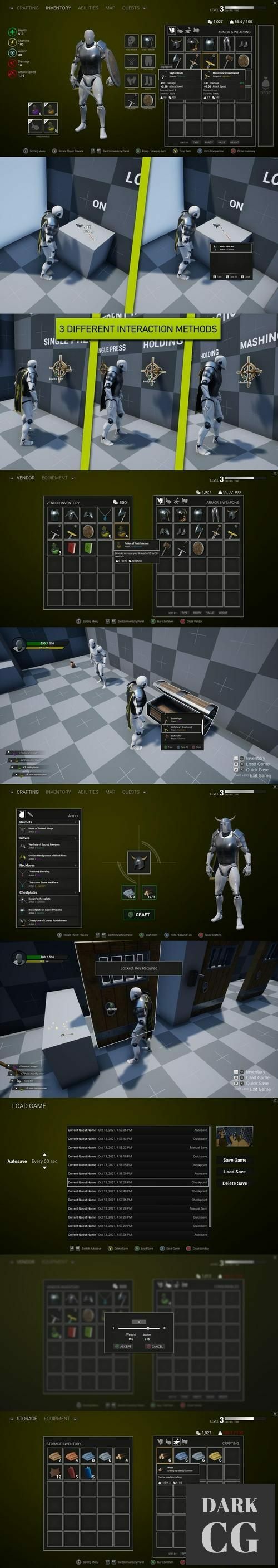 Unreal Engine RPG Inventory and Interaction System