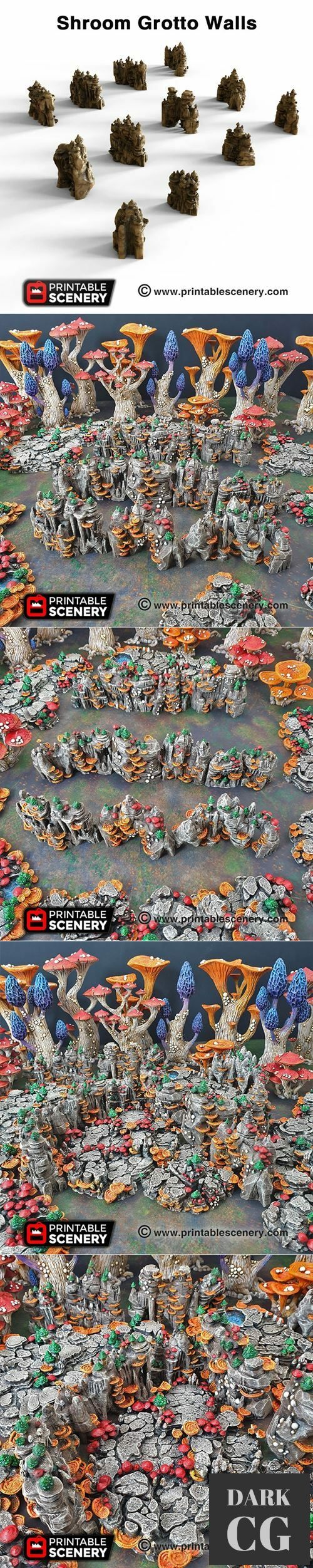 Shroom Grotto Walls – 3D Print
