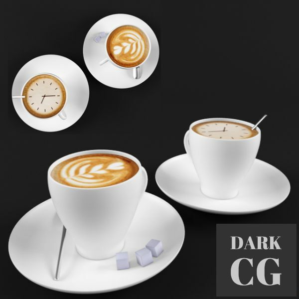 3D Model Cup of cappuccino