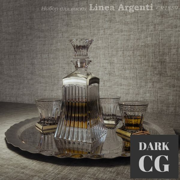 3D Model Set for whiskey Linea Argenti CR1859