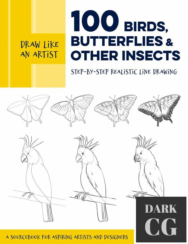 Draw Like an Artist – 100 Birds, Butterflies, and Other Insects – Step-by-Step Realistic Line Drawing (True PDF)