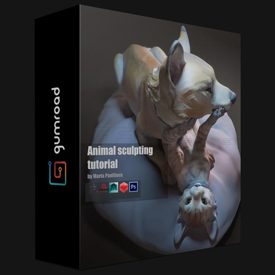 Gumroad Tutorial Artistic animal CG sculpture By Mariya Panfilova