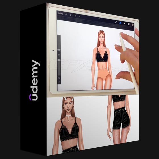 Udemy Digital Fashion Design Illustration Course with Procreate