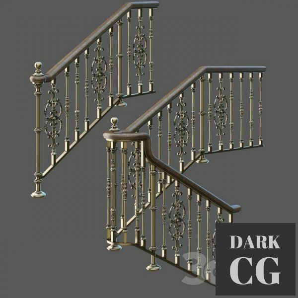 3D Model Classic staircase 5