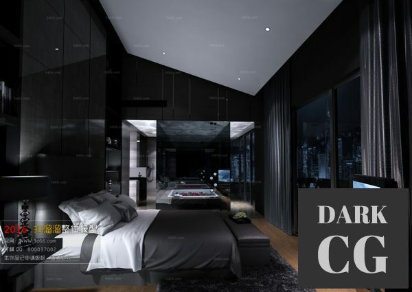 3D Scene Modern Style Bedroom Interior 59