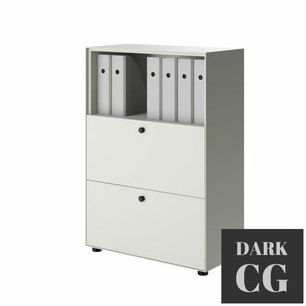 3D Model Link Vitrine Storage Open with Drawer 75 and 112 by Piure