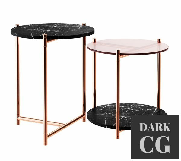 3D Model Long Playing Marble Side Table by Eponimo