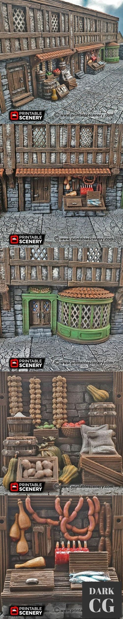 3D Model Terrace Shopfronts 3D Print