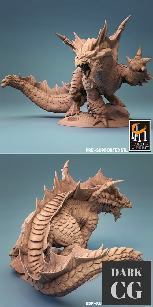 3D Model Adult Brown Dragon 3D Print