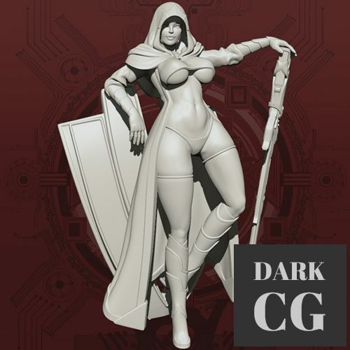 Glamorous Machine Mage Mese - Gear Pinup Display Model – 3D Print