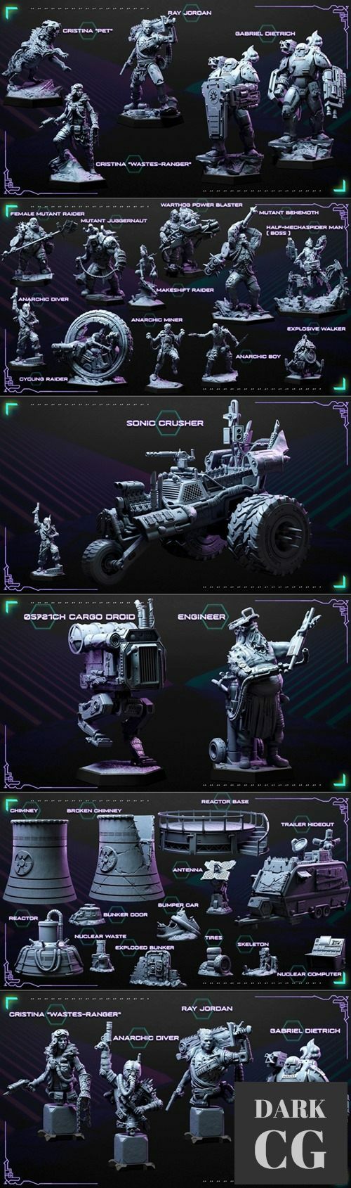 Nuclear Wasteland (Sci-fi) - Miniatures – 3D Print