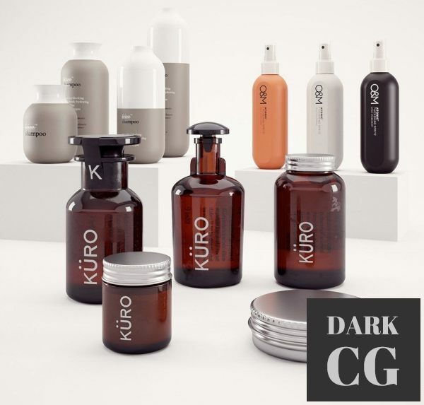 3D Model Bathroom bottles