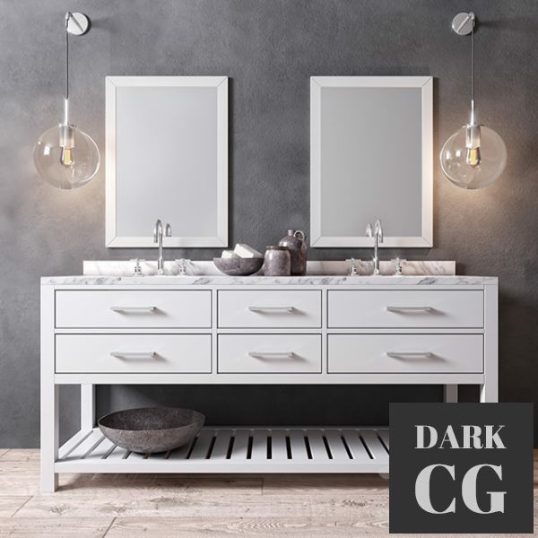 3D Model HUTTON DOUBLE WASHSTAND