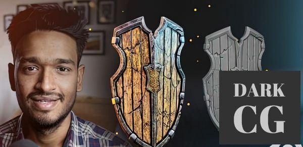 Blender 3D Model and texture a stylised shield