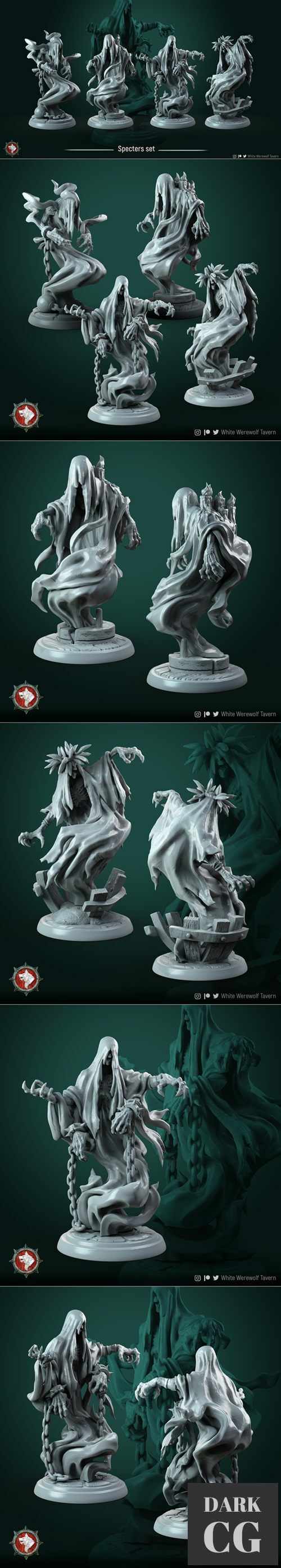 Specters set 4 miniatures – 3D Print