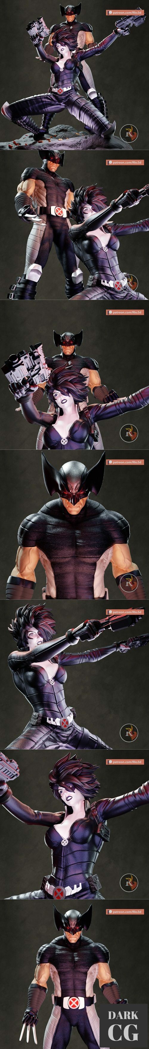 Wolverine and Domino – 3D Print