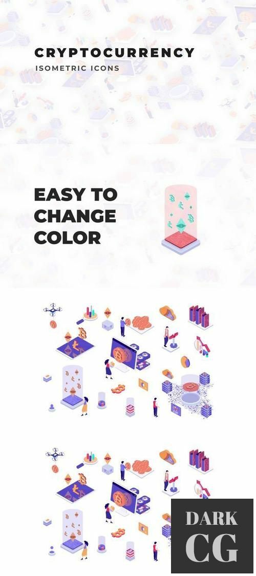 Cryptocurrency - Isometric Icons 36117597