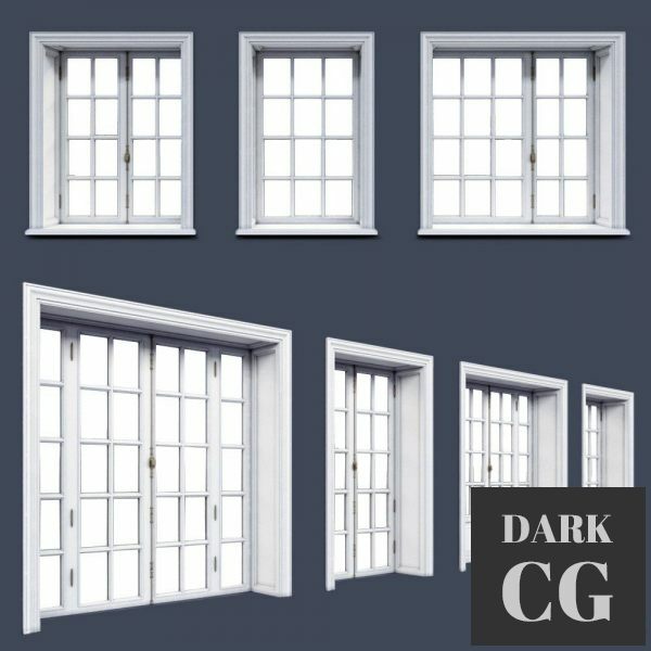 3D Model French windows