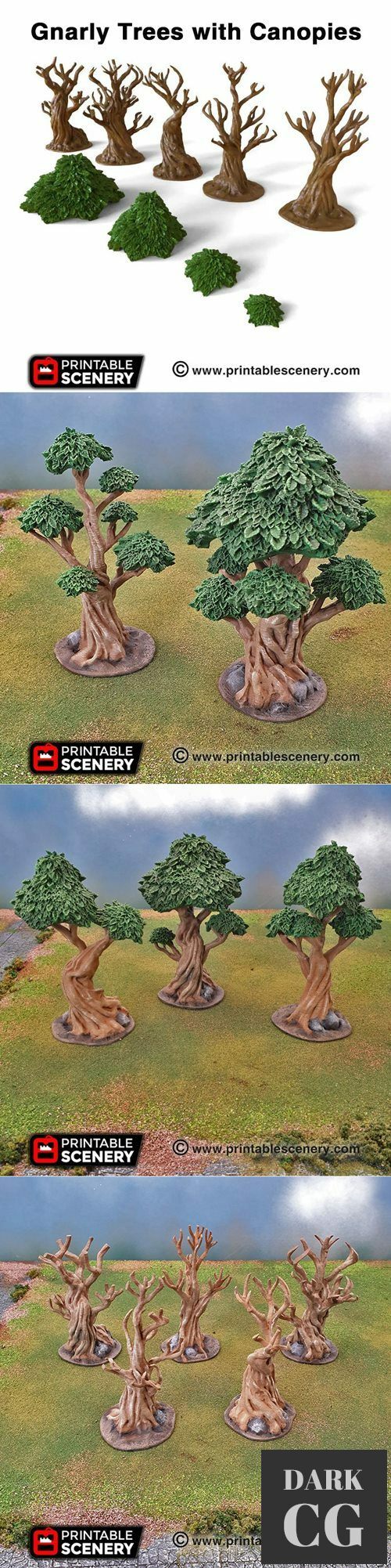 Gnarly Trees With Canopies – 3D Print