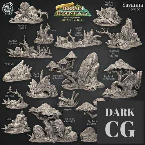 Savanna Terrain Set – 3D Print